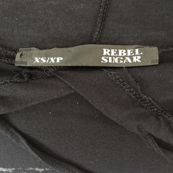 Rebel Sugar Tiger Graphic Hoodie XS Lightweight Black Hi-low Hem - Picture 7 of 11